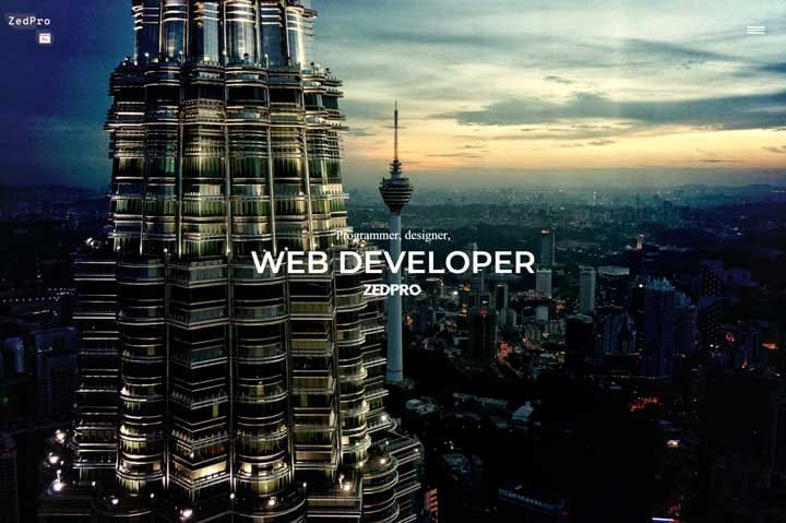 Example website home page layout