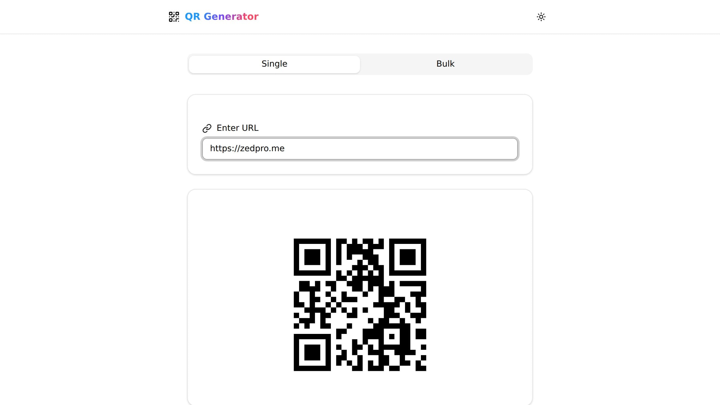 QR Code Generator — project visual
